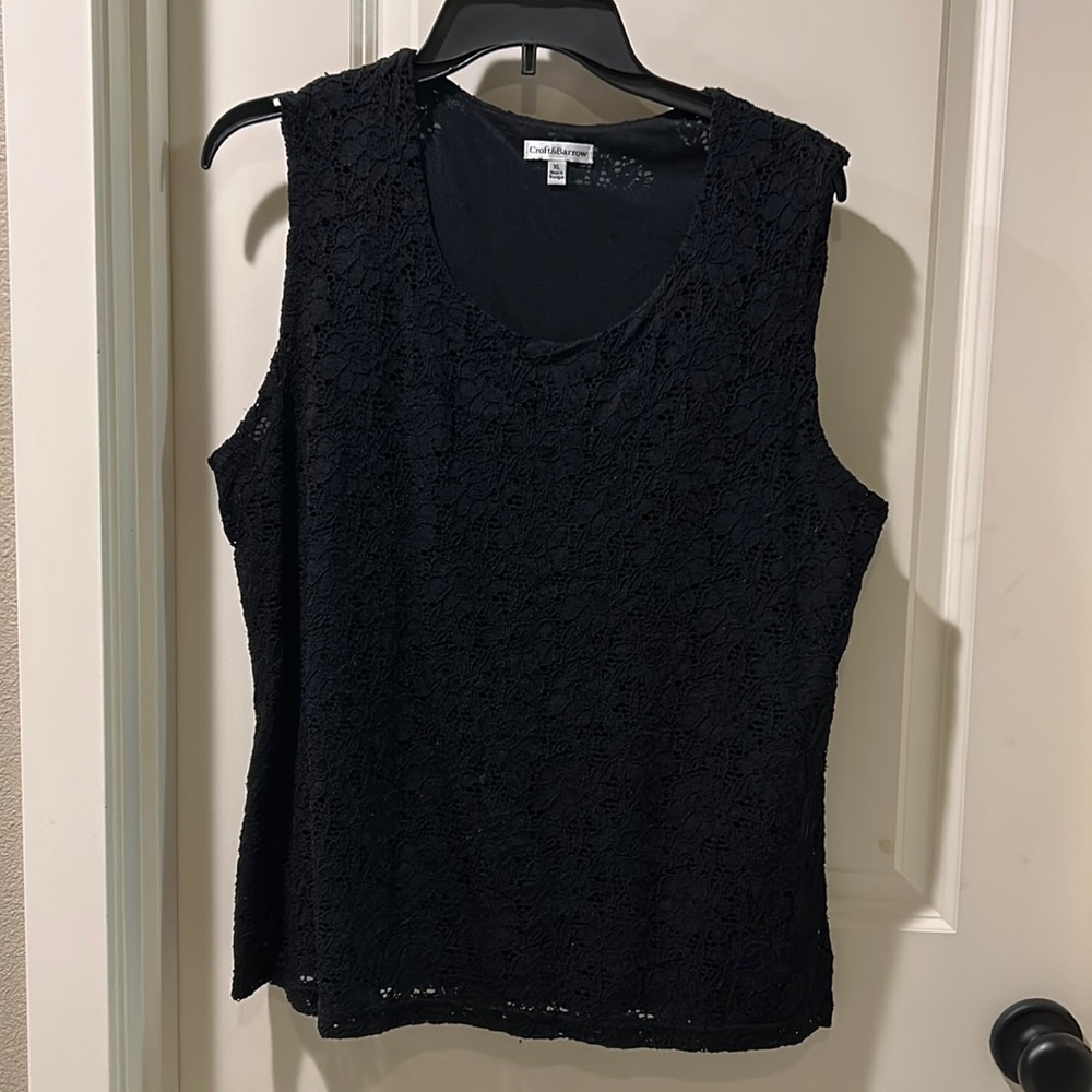 Great condition Black lace sleeveless Blouse Croft & Barrow XL
